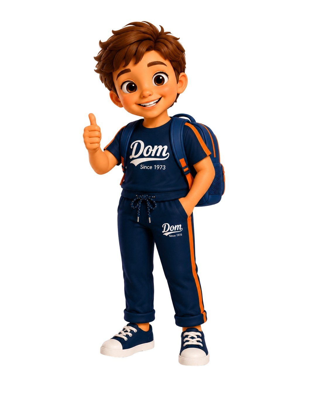 Mascote Dom Bosco &bull; Aquarelinha representando Amor, sorrindo e fazendo sinal de positivo